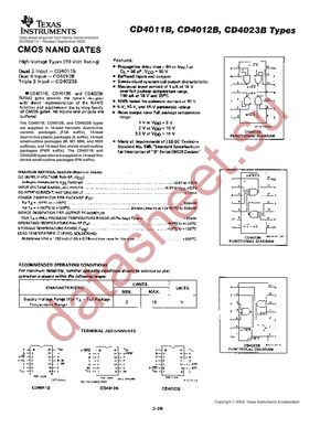 CD4012BPWRG4 datasheet  